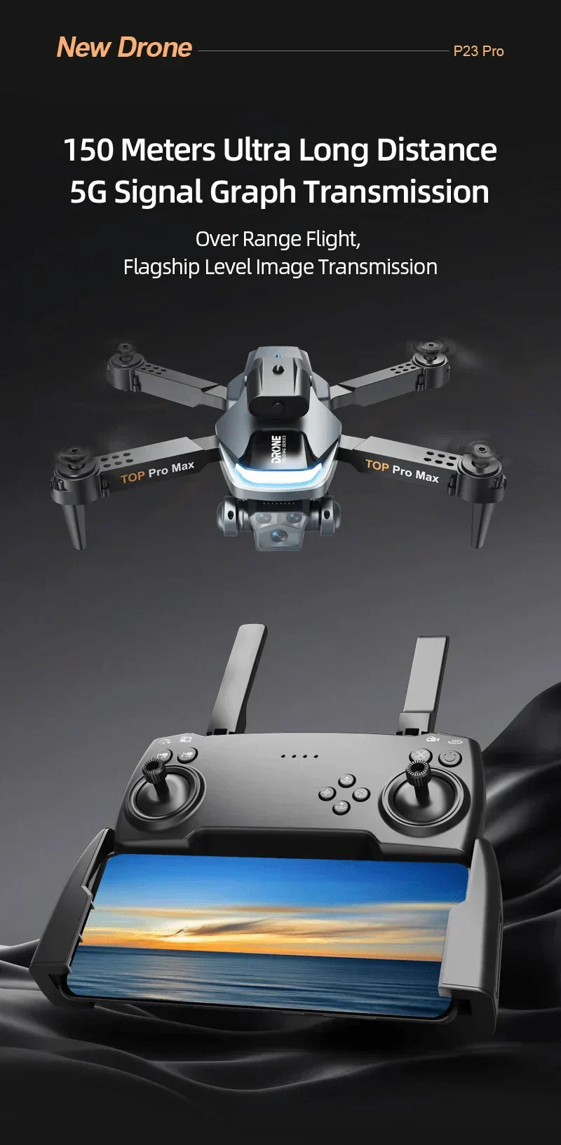 P23 Pro Intelligent Obstacle Avoiding Drone - Foldable Drone